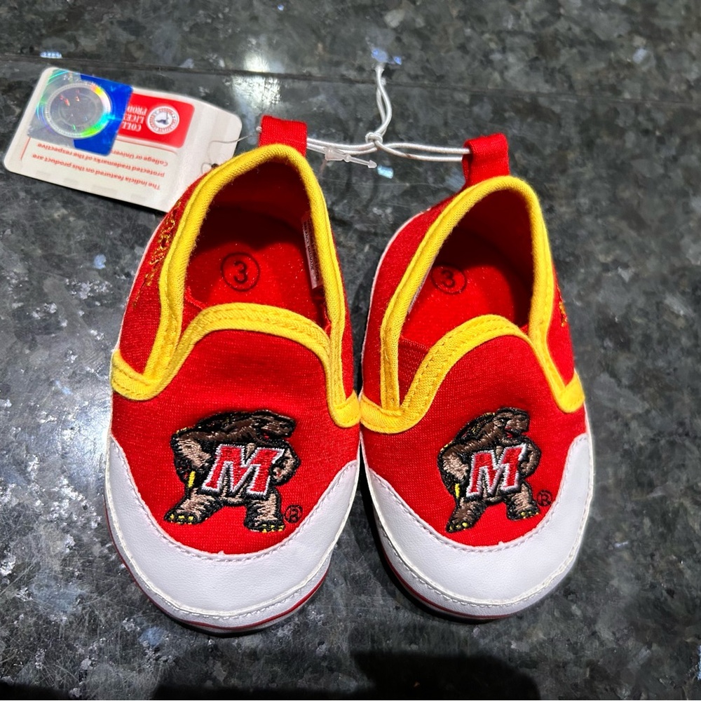 NWT university of Maryland terrapins Terps NCAA baby shoes booties sneakers